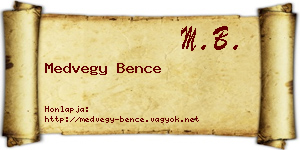 Medvegy Bence névjegykártya